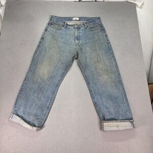 Selvedge Jeans Mens Baggy Wide Leg Hip Hop Dirty Wash Fits 33x28